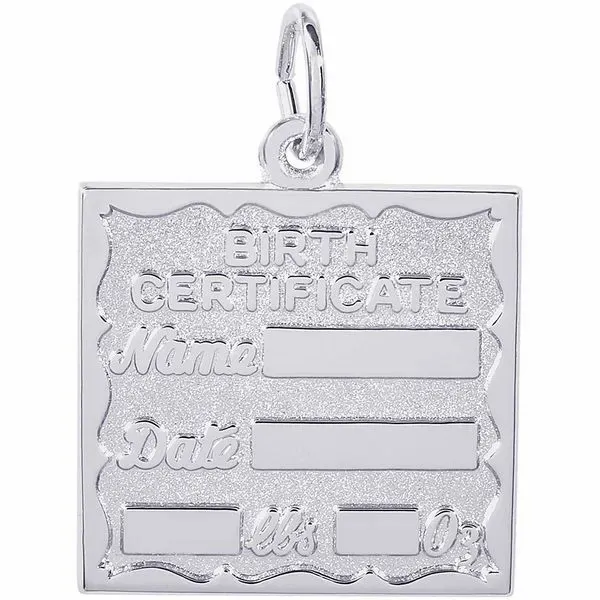 Birth Certificate Charm Goldstein's Jewelers Mobile, AL