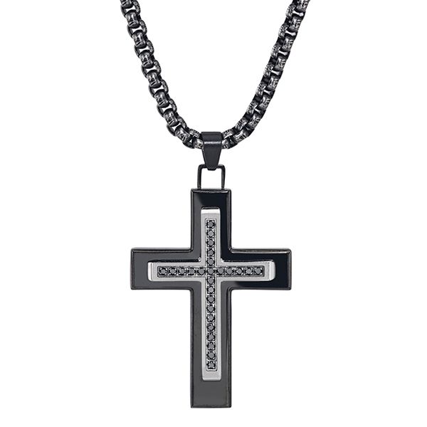 Esquire Black Diamond Cross Necklace Goldstein's Jewelers Mobile, AL