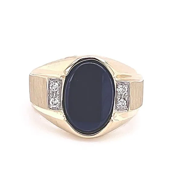 Gent's Onyx and Diamond Ring Goldstein's Jewelers Mobile, AL