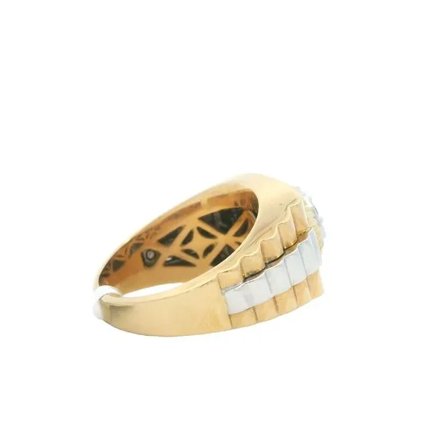 18K Two-Tone Gold Men's Diamond Cluster Ring | 1.05ct G VS Diamonds Image 4 Goldstein's Jewelers Mobile, AL