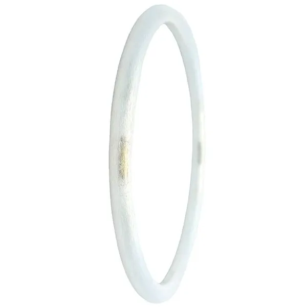 18 Karat White Gold Plated Bangle Bracelet Image 3 Goldstein's Jewelers Mobile, AL