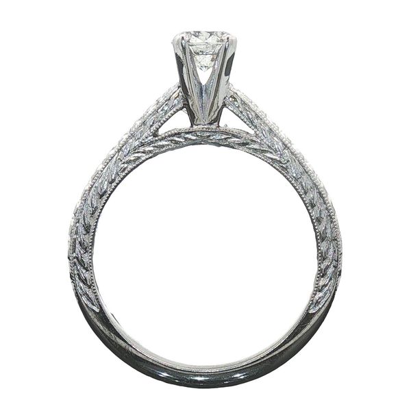 ESTATE Vintage Floral Engraved Engagement Ring Image 2 Graham Jewelers Wayzata, MN