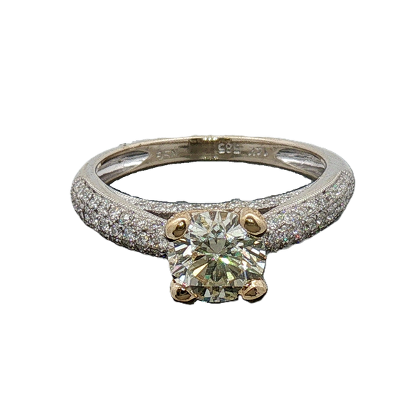Cathedral Two Tone Pave Engagement Ring Image 2 Graham Jewelers Wayzata, MN