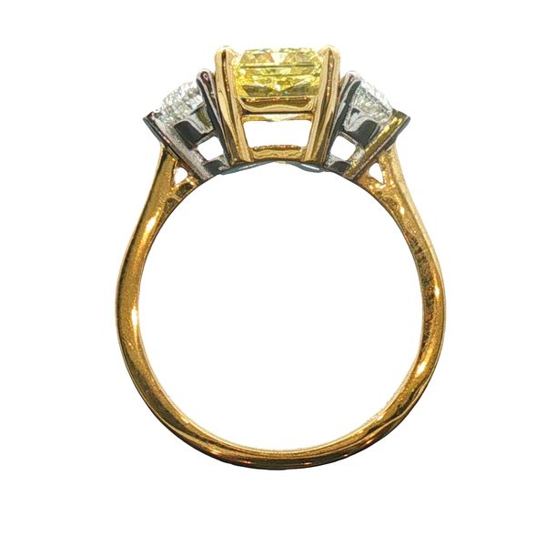 Yellow Radiant & White Half-Moon Diamond Engagement Ring Image 2 Graham Jewelers Wayzata, MN