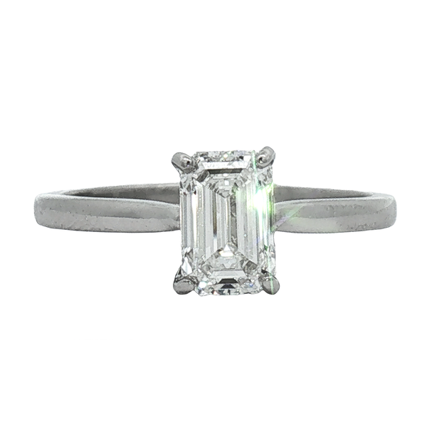 Platinum Emerald Cut Diamond Engagement Ring Image 3 Graham Jewelers Wayzata, MN