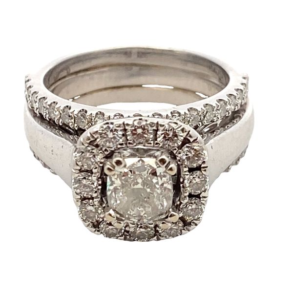 ESTATE Platinum .96ct CU center G SI2  Halo dia ring Graham Jewelers Wayzata, MN