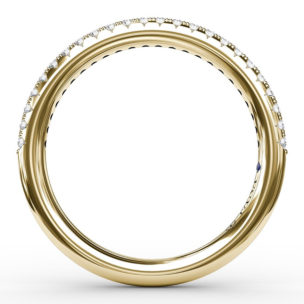 Split Prong Pave Yellow Gold Wedding Band. Image 2 Graham Jewelers Wayzata, MN