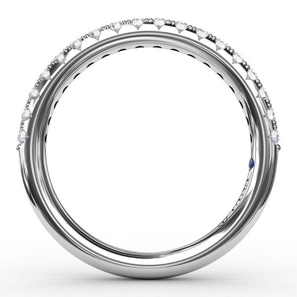 Halfway Pave V-Cut Profile Wedding Band Image 2 Graham Jewelers Wayzata, MN