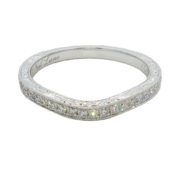 Engraved Contour Diamond Wedding Band Graham Jewelers Wayzata, MN