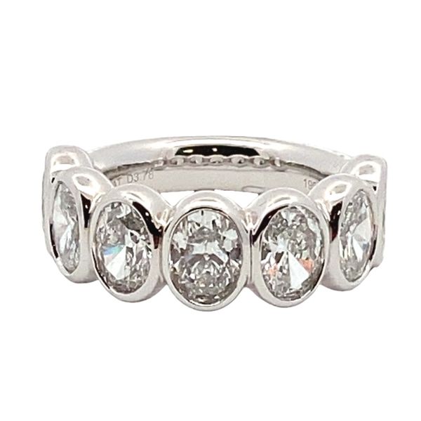 Joshua J Oval Diamond Bezel-Set Half Anniversary Ring Graham Jewelers Wayzata, MN
