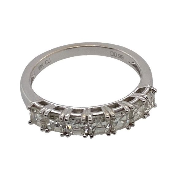 ESTATE 18k Wedding band with 7 white ascher stones Graham Jewelers Wayzata, MN