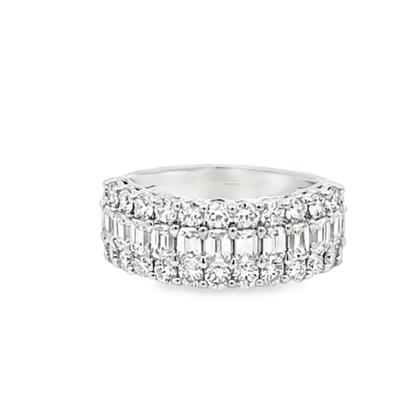 Platinum 1.90 Carat Diamond Three Row Band Graham Jewelers Wayzata, MN