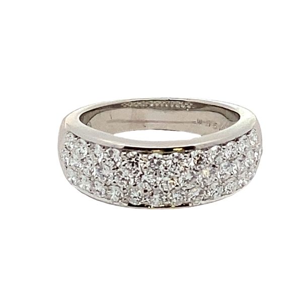 Oscar Heyman Platinum Pave 3 Row Diamond Guard Ring Graham Jewelers Wayzata, MN