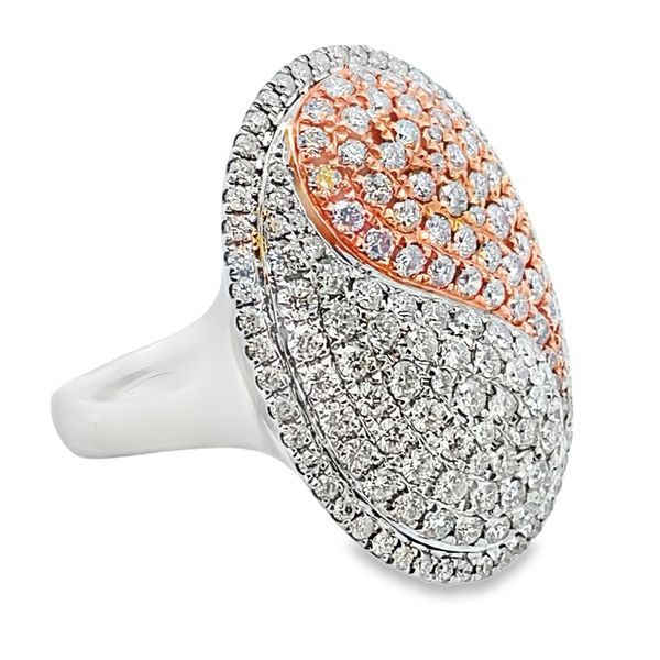 ESTATE 14kwy Yin Yang white and pink diamond pave cocktail ring Image 2 Graham Jewelers Wayzata, MN