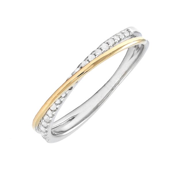 SS/14ky 0.13ctw dia crossover ring size 6.5 I I1 Graham Jewelers Wayzata, MN