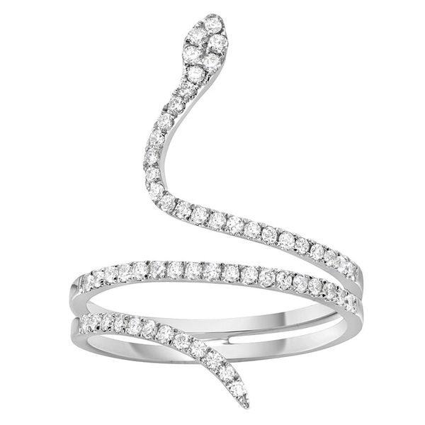 Diamond Pavé Serpent Ring in White Gold Graham Jewelers Wayzata, MN