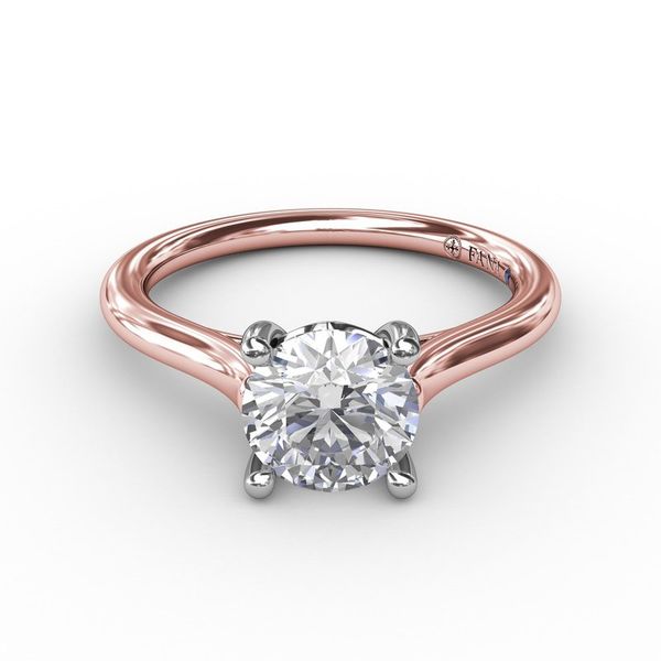 Classic Round Diamond Solitaire Engagement Ring With Cathedral Setting Image 3 Graham Jewelers Wayzata, MN