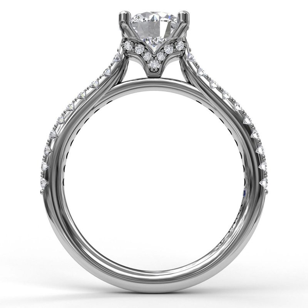 Pave Cathedral & Chevron Hidden Halo Engagement Ring Image 2 Graham Jewelers Wayzata, MN