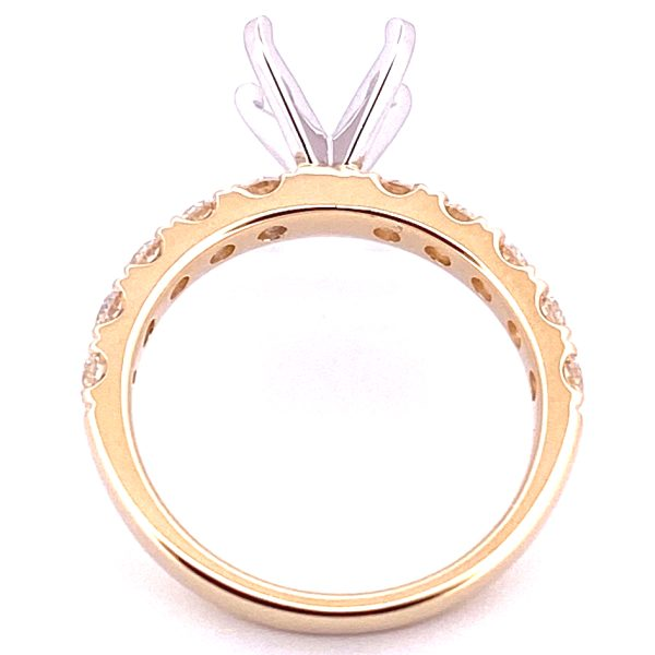 Pave White & Yellow Gold Engagement Ring Image 2 Graham Jewelers Wayzata, MN