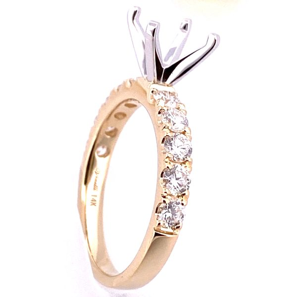 Pave White & Yellow Gold Engagement Ring Image 3 Graham Jewelers Wayzata, MN