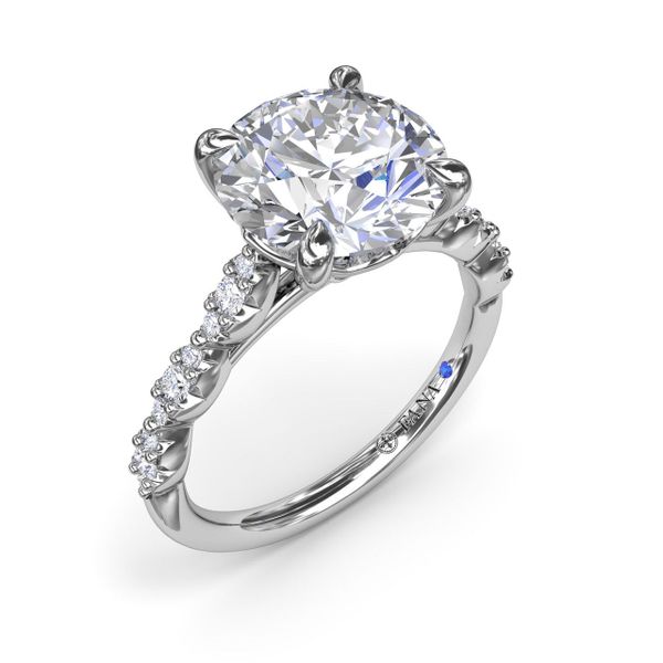 Petite Pave Diamond Engagement Ring Graham Jewelers Wayzata, MN