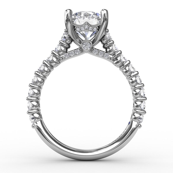 Diamond Solitaire Chevron Hidden Halo Engagement Ring Image 2 Graham Jewelers Wayzata, MN