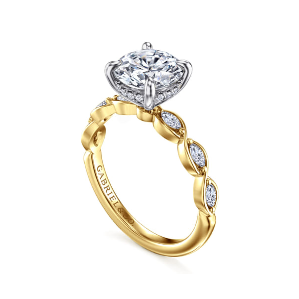 Claudia White & Yellow Gold Engagement Ring Image 2 Graham Jewelers Wayzata, MN