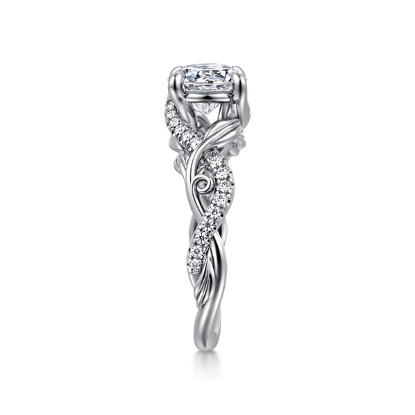 Camelia White Gold Floral Round Diamond Engagement Ring Image 3 Graham Jewelers Wayzata, MN