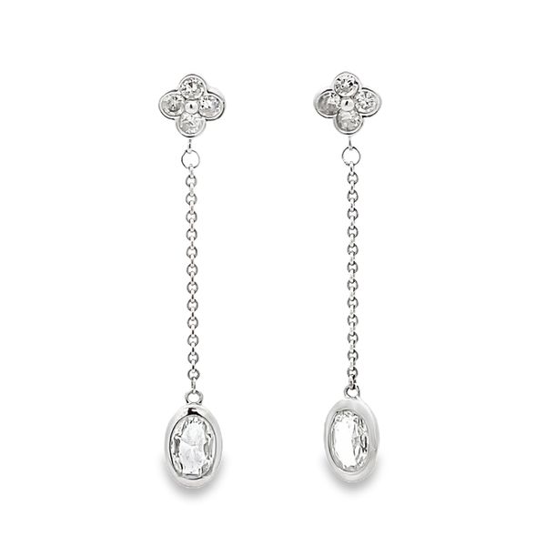 14ktw 1.15ctw diamond oval bezel set dangle earrings Graham Jewelers Wayzata, MN