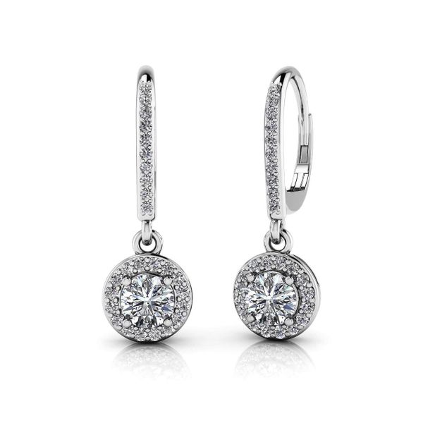 14kw .78cttw Diamond Drop Halo ER Graham Jewelers Wayzata, MN