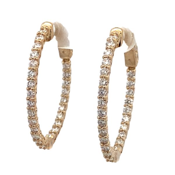 14ky 2.45ctw dia In/out hoop earrings G-H Si2-I1 Graham Jewelers Wayzata, MN