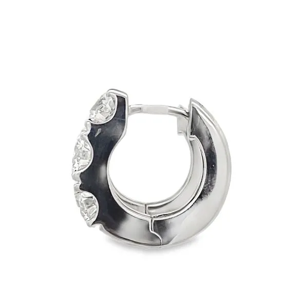 18ky 3.00ctw dia huggie earring Image 2 Graham Jewelers Wayzata, MN