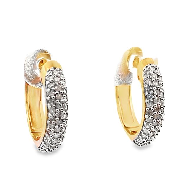 ESTATE 14ky diamond pave  hoop earrings Graham Jewelers Wayzata, MN