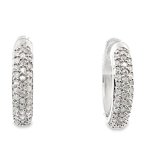 ESTATE 14kw Diamond pave Hoop earrings Graham Jewelers Wayzata, MN