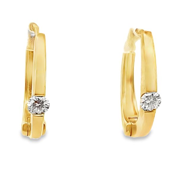 ESTATE 14ky .24ctw dia oblong hoop earrings Graham Jewelers Wayzata, MN