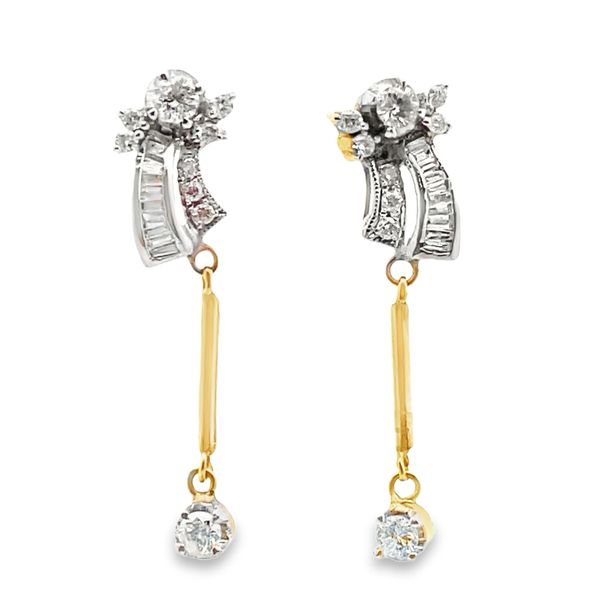 ESTATE 18ky Art Deco Ribbon Drop Earrings Graham Jewelers Wayzata, MN