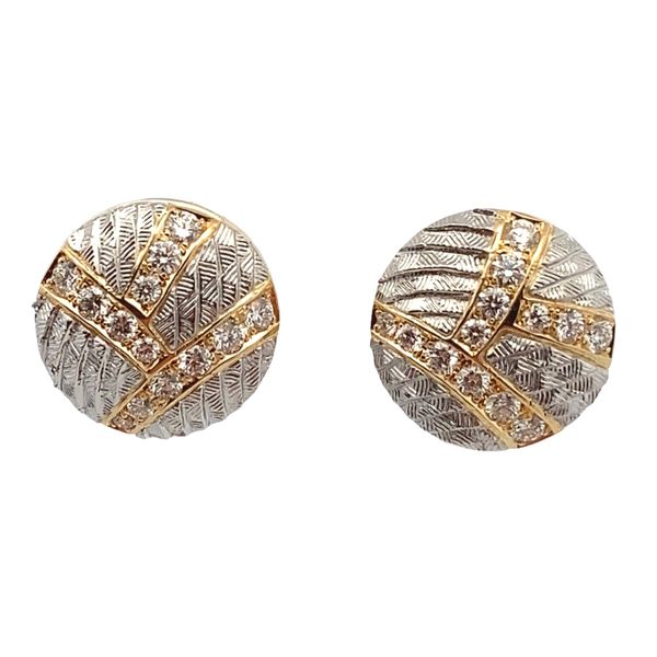 Michael Bondanza 18Ky/Plat .39ctw diaSmall Venti Disc Earrings 12mm Graham Jewelers Wayzata, MN