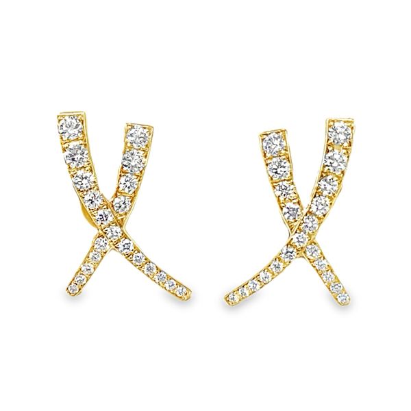 Yellow Gold Diamond Kiss Stud Earrings Graham Jewelers Wayzata, MN
