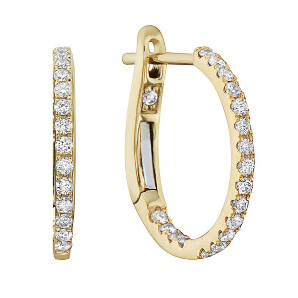 Yellow Gold and Diamond Lever Back Earrings Graham Jewelers Wayzata, MN