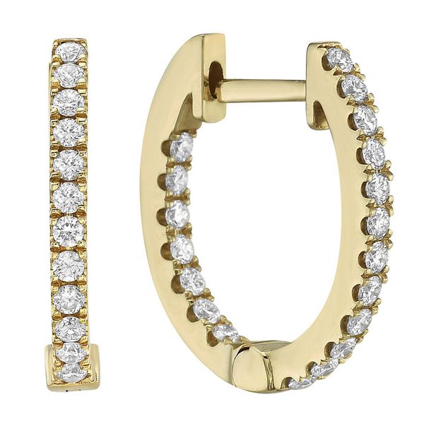 Yellow Gold and Diamond Inside-Out Hoop Earrings Graham Jewelers Wayzata, MN