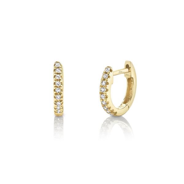 14K Yellow 0.04 Carat Diamond Mini Huggie Earrings Graham Jewelers Wayzata, MN