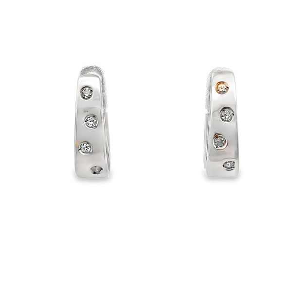 ESTATE 18kw huggie flush-set hoops with .07ctw I1 IJ rbc diamonds Graham Jewelers Wayzata, MN