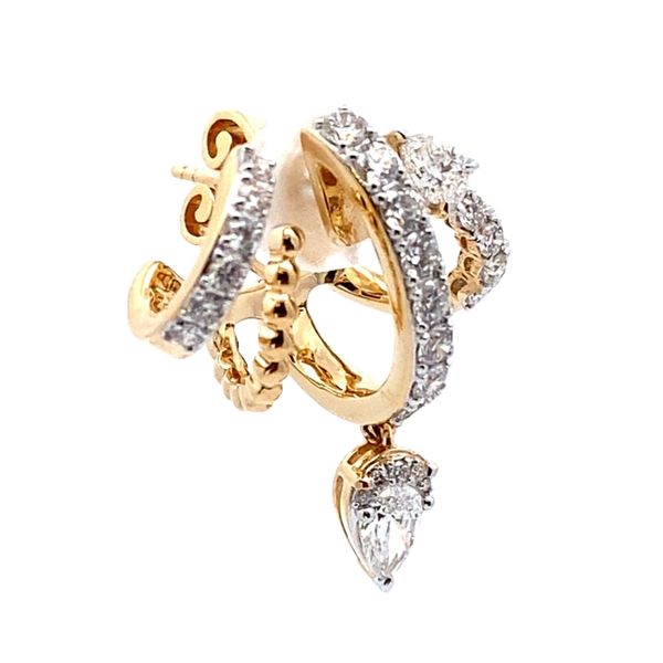 18 Karat Yellow Gold and Diamond Drop Earrings Image 4 Graham Jewelers Wayzata, MN