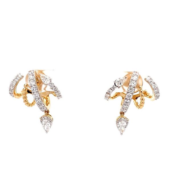 18 Karat Yellow Gold and Diamond Drop Earrings Graham Jewelers Wayzata, MN