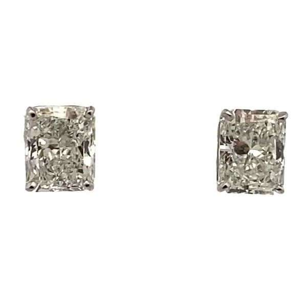 Platinum 3.11ctw Radiant Dia H/I SI1 studs Graham Jewelers Wayzata, MN