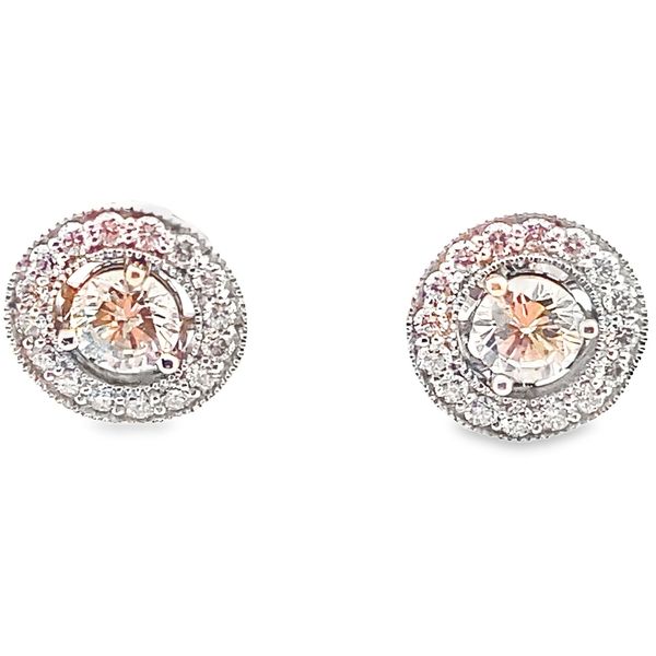 ESTATE 14kw .7ctw center K I1-2 .5ctw halo G VS2 jacket studs Graham Jewelers Wayzata, MN