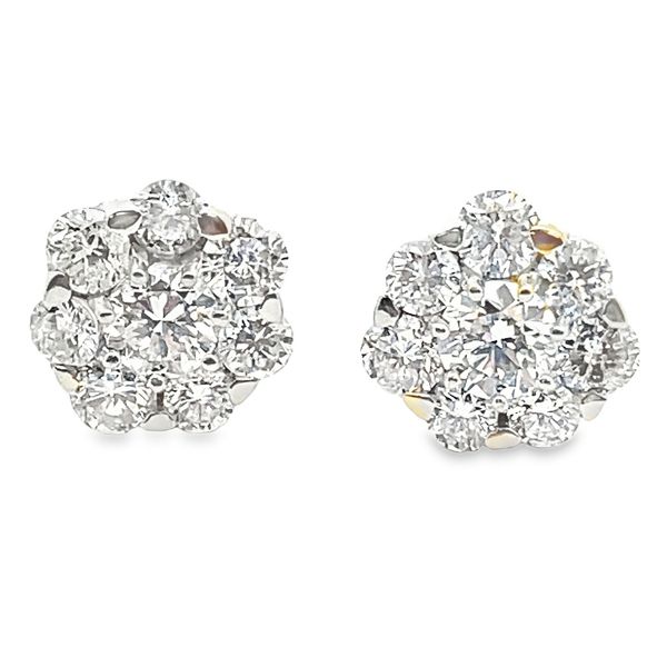 ESTATE 10kw 1.71ctw Diamond Flower studs Graham Jewelers Wayzata, MN