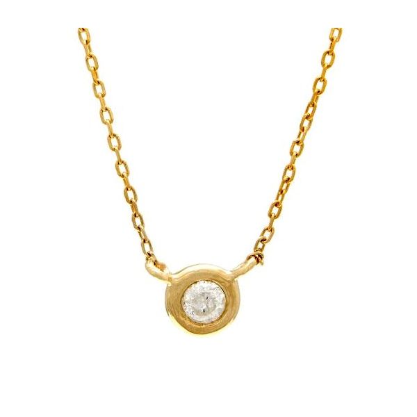 14kt yellow gold .05ct diamond bezel pendant 16-18 inch Graham Jewelers Wayzata, MN