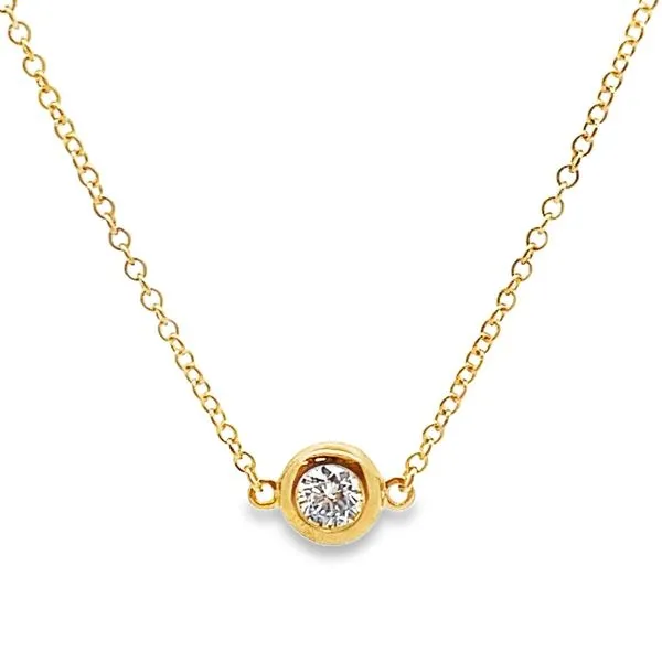 14ky .10ct dia bezel pendant 18 inch Graham Jewelers Wayzata, MN