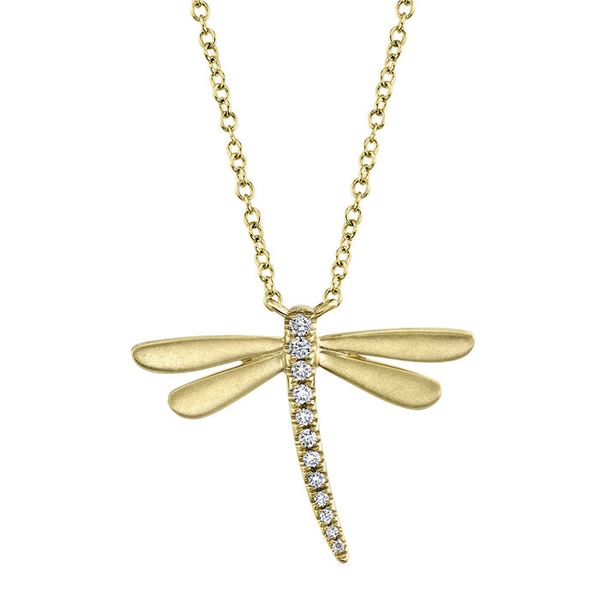 14ky .08ctw dia Dragonfly Matte necklace 18 inch Graham Jewelers Wayzata, MN